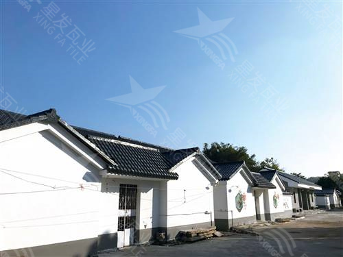 南昌仿古樹脂瓦一體屋檐裝飾塑料瓦片 古建筑門樓圍墻瓦中式門頭仿古瓦 星發(fā)牌定制
